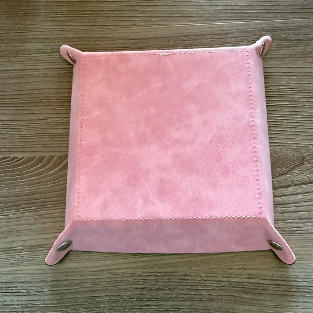 HANDMADE FASHION Foldable PU Leather Accessory Tray With Snap Closure